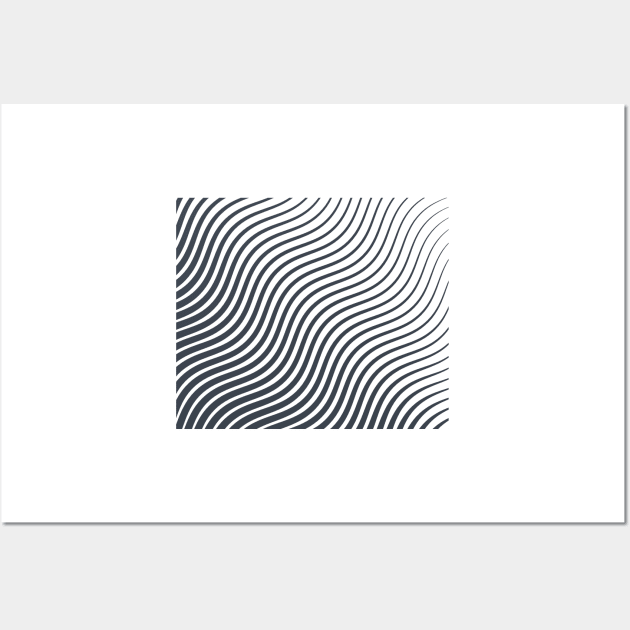 Wavy Lines Black And White Wall Art by RajaGraphica